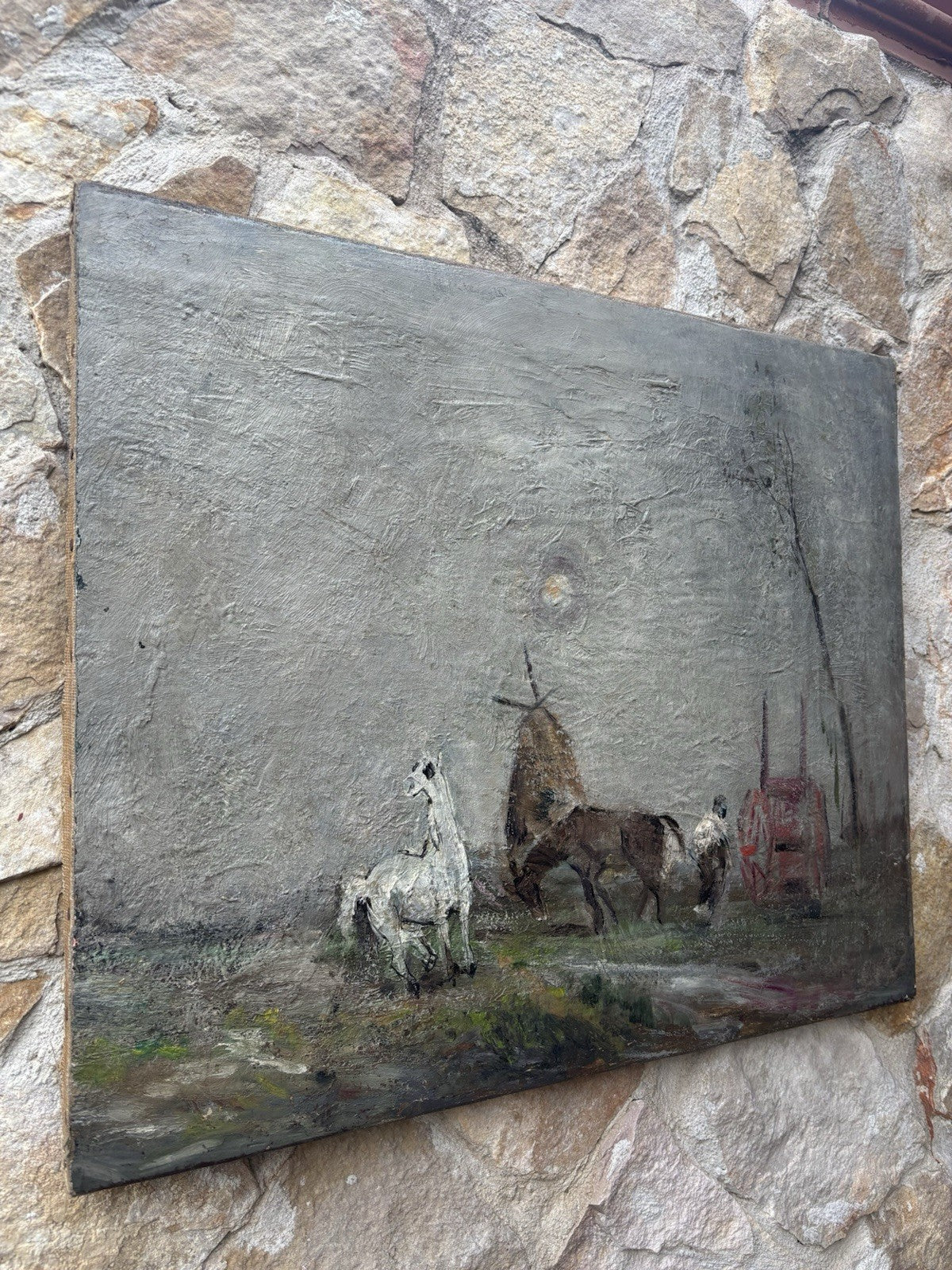 Quadro -Cavallino Bianco- Guido Casciaro dipinto a olio su tela