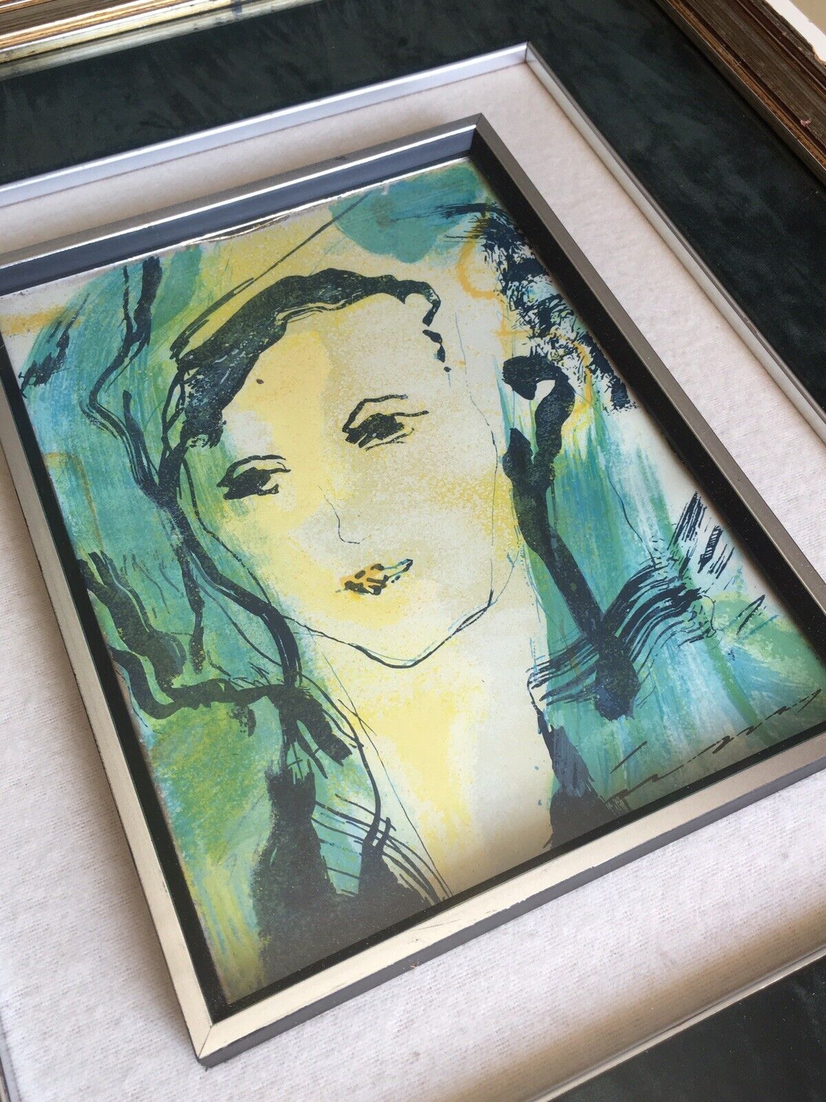 Quadro Ernesto Treccani serigrafia su lastra argento 800 vintage