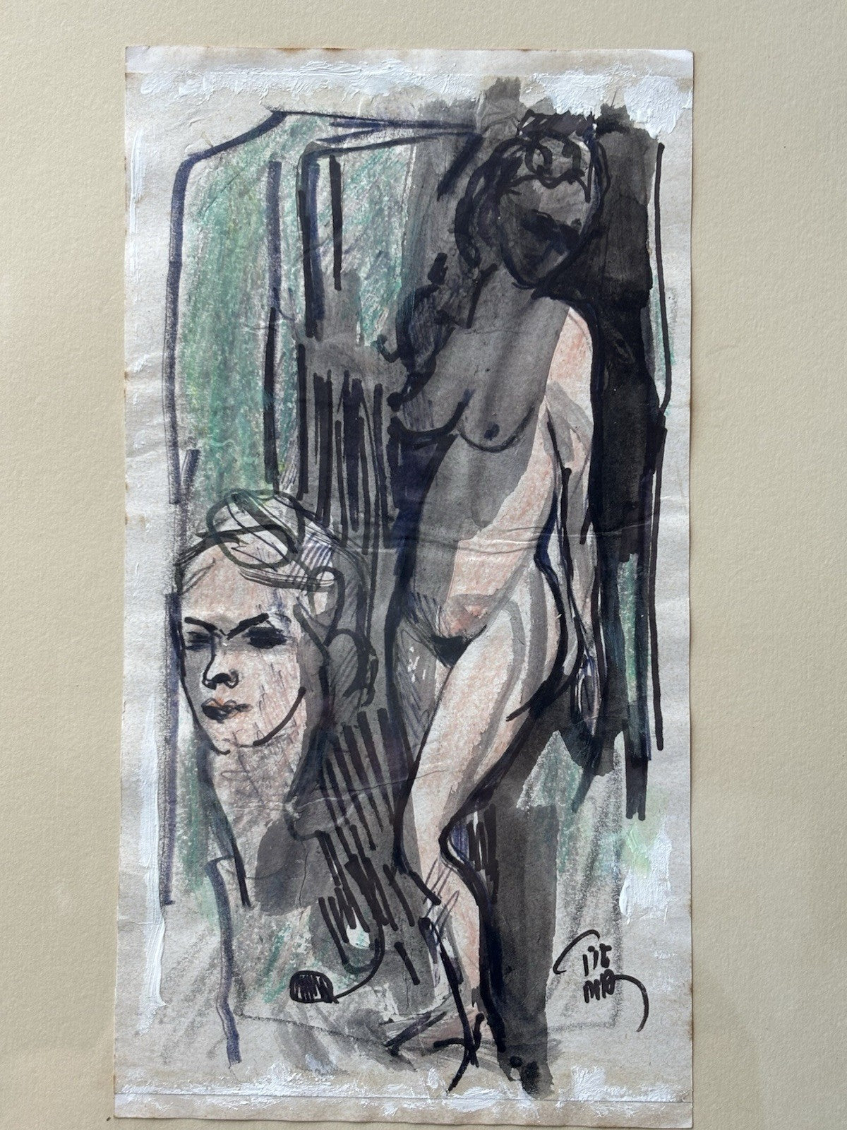 Quadro -Nudi Di Donna- Fienga realizzati a tecnica mista su carta