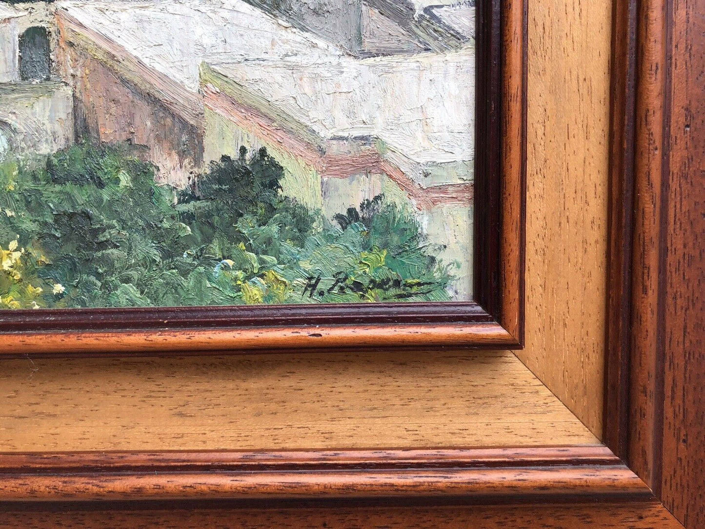 Quadro vintage -Paesaggio- dipinto a olio su masonite