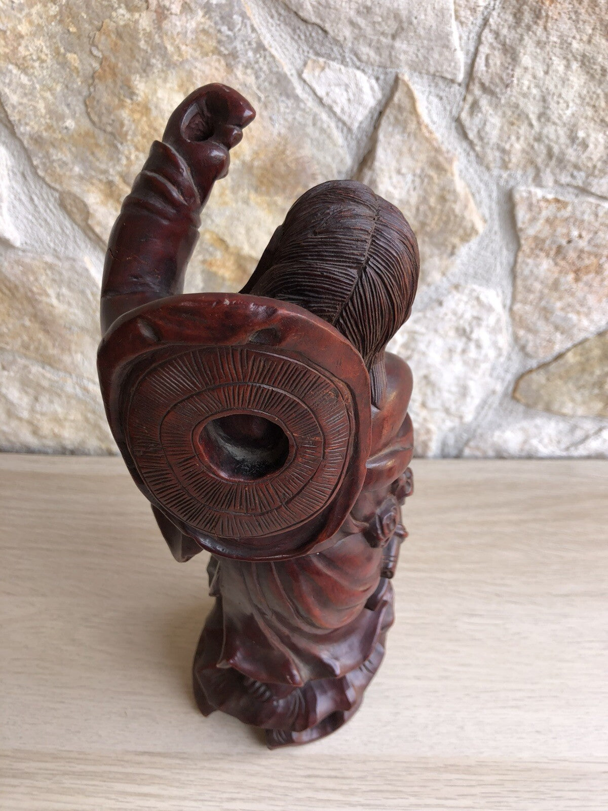 Scultura Cinese Vintage In Legno