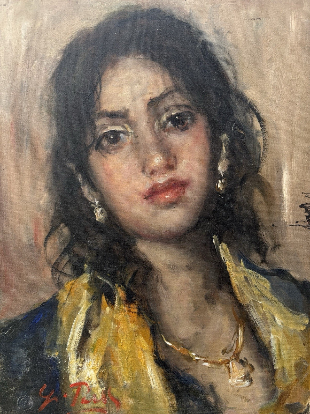 Quadro -Figura Di Donna- Giovanni Pane dipinto a olio su tela