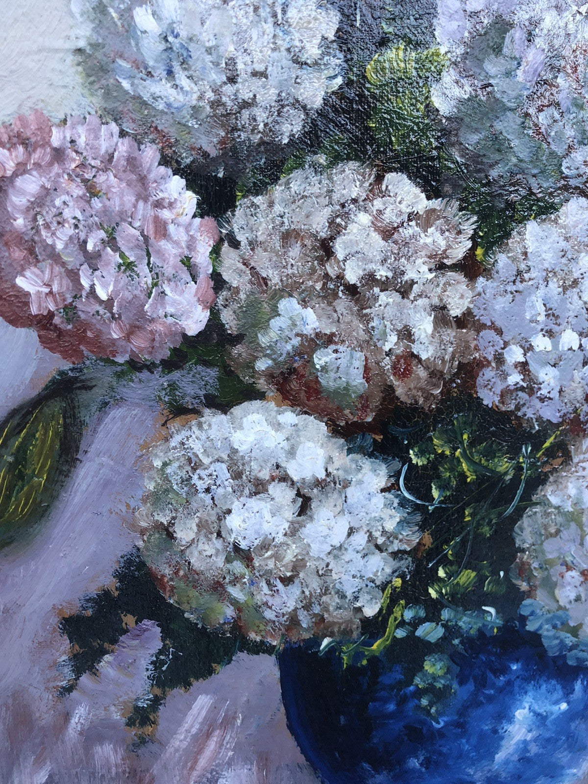 Quadro -Ortensie- dipinto a olio su tela