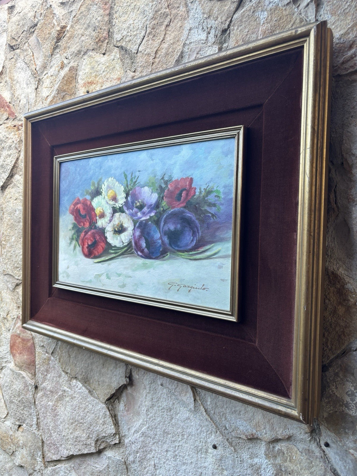 Quadro -Fiori- Giuseppe Gargiulo dipinto a olio
