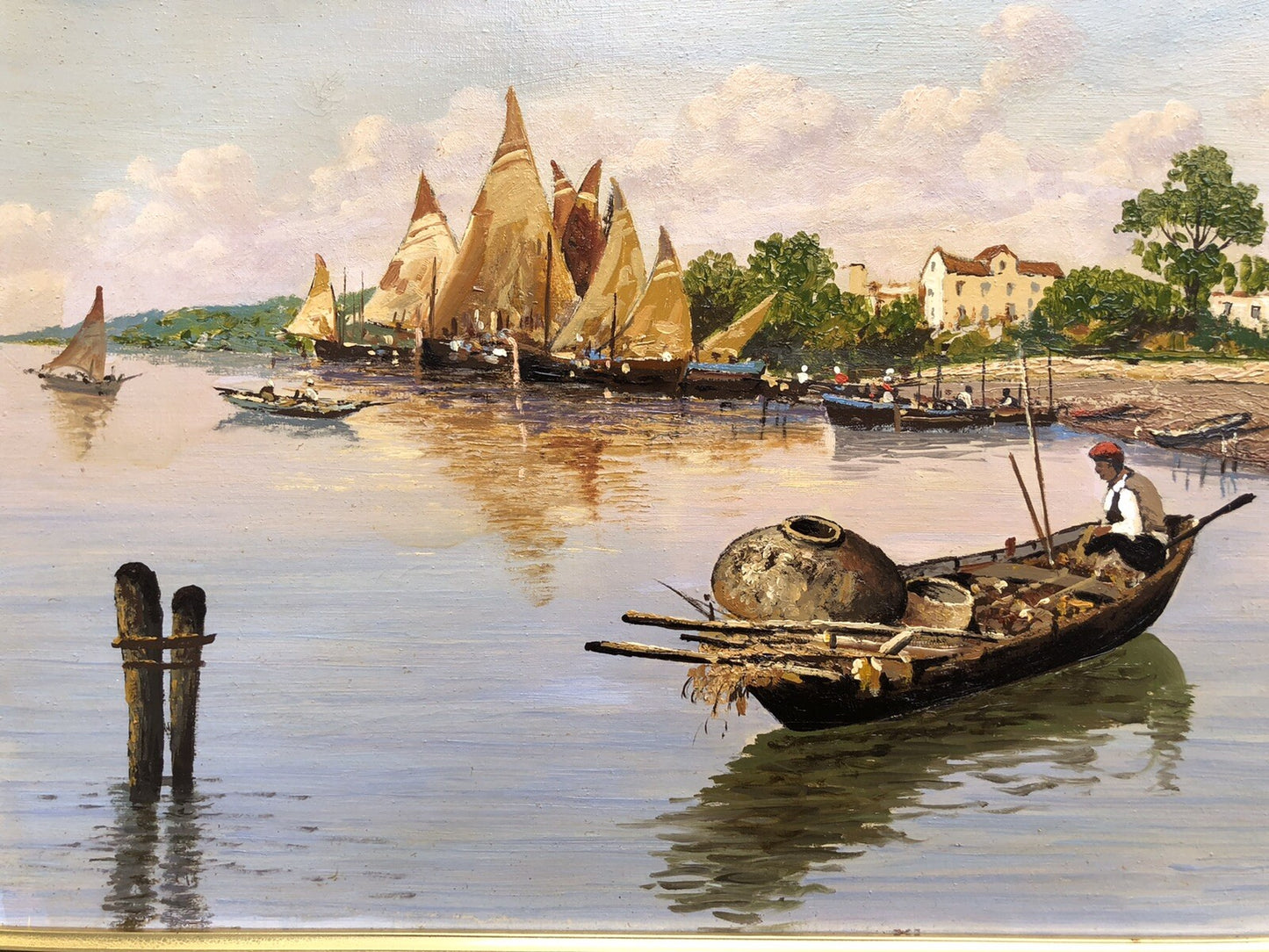 Quadro vintage -Marina- dipinto a olio su tela