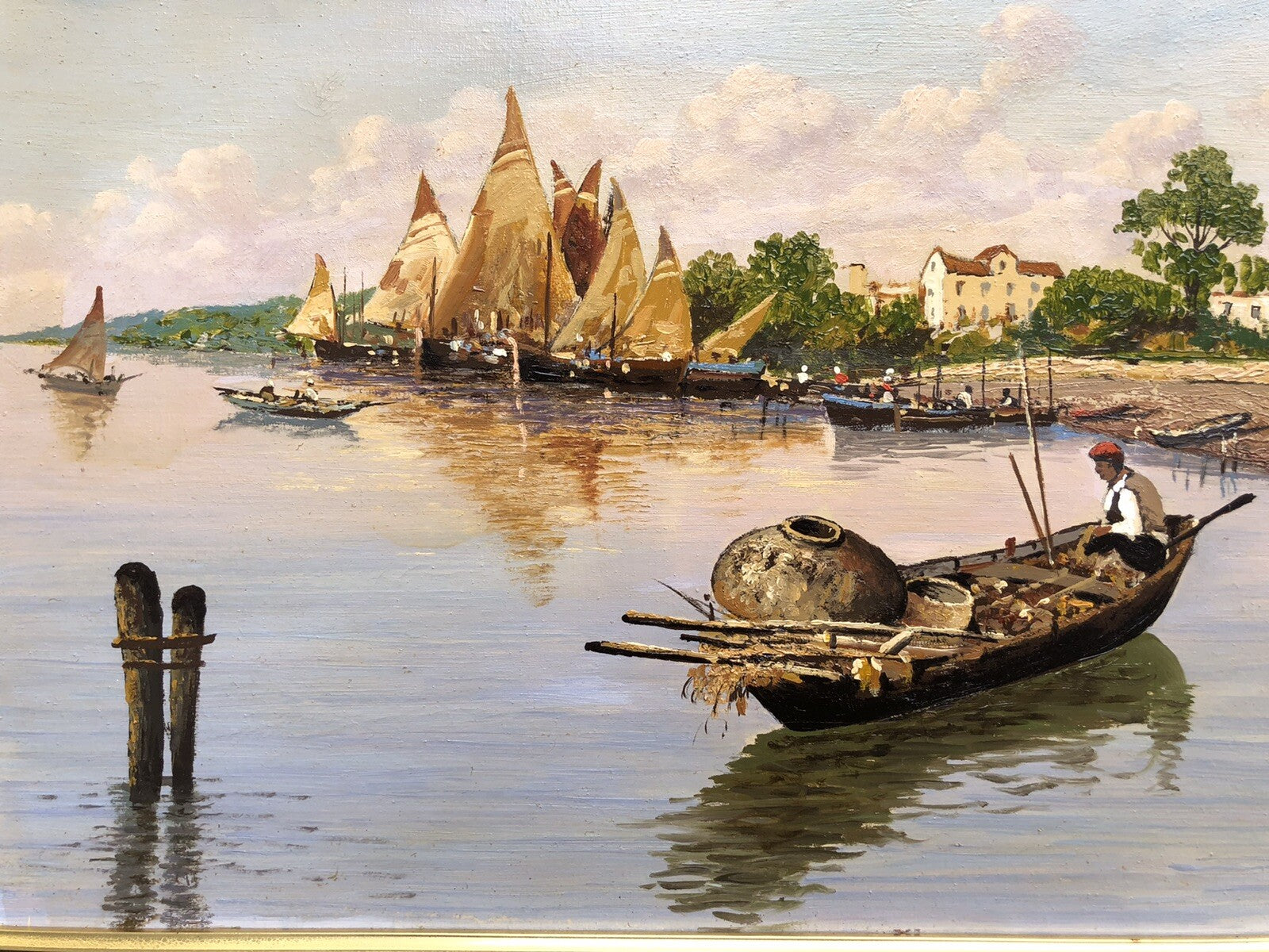 Quadro vintage -Marina- dipinto a olio su tela