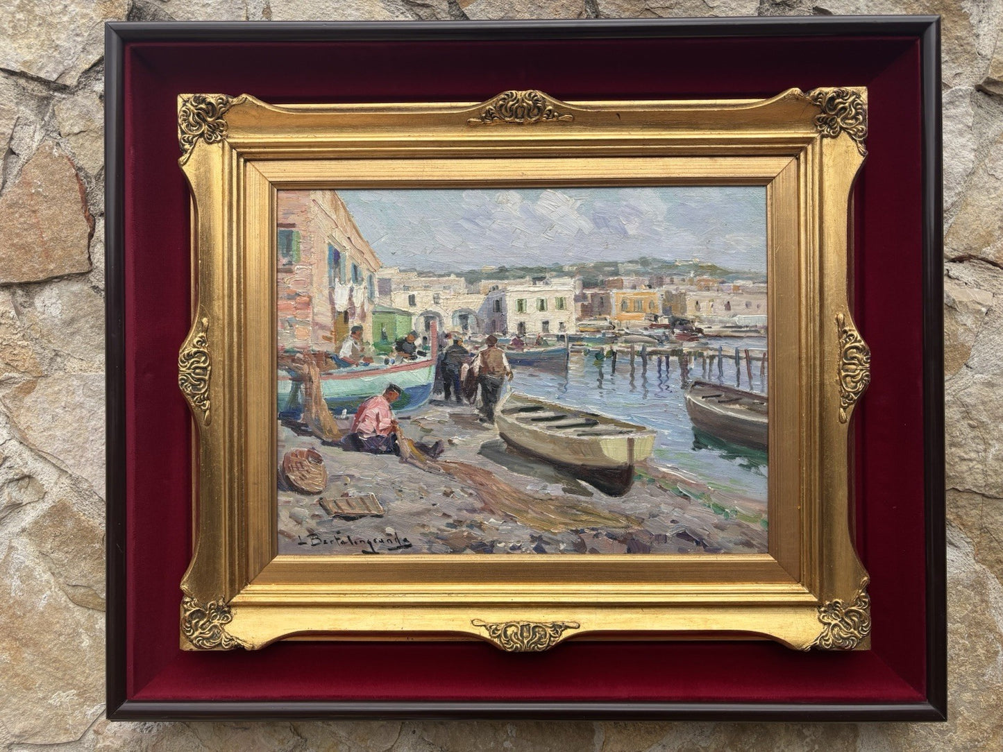 Quadro -Al Porto- Luigi Bertolingrande- dipinto a olio