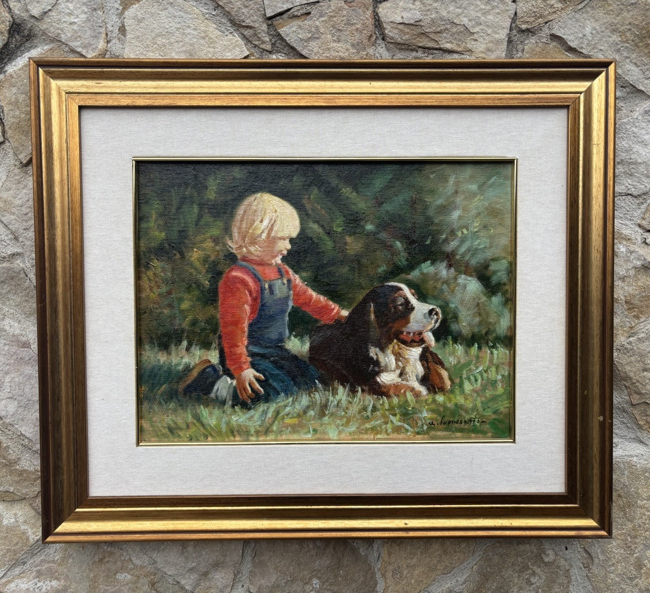 Quadro -Amici- Aldo Buonoconto- dipinto a olio su tela