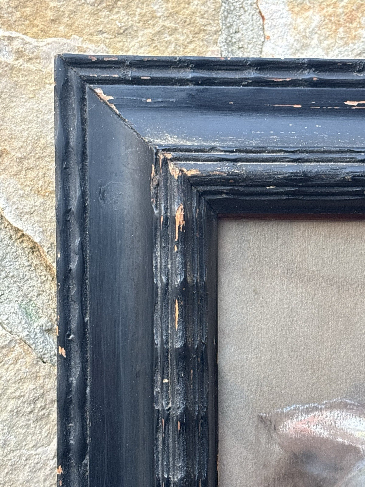 Quadro antico -Figure Animali- Federico De Curtis- pastello su carta