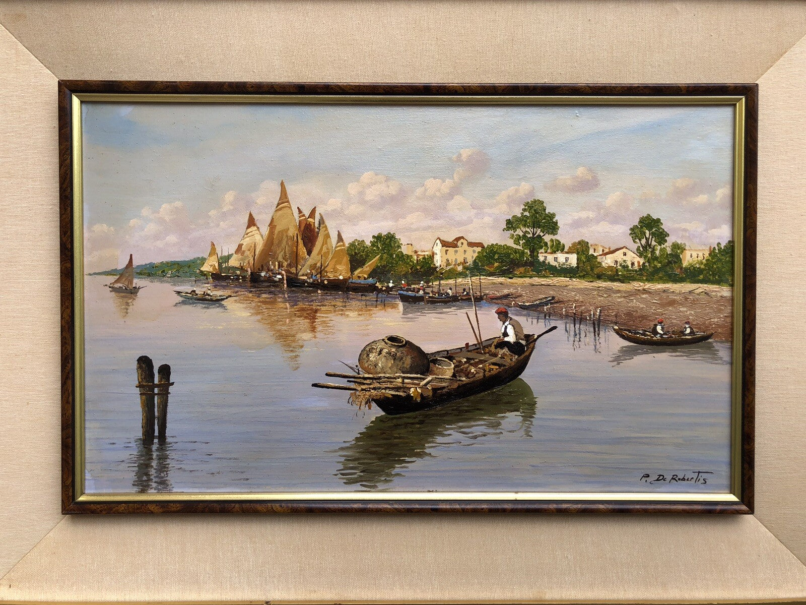 Quadro vintage -Marina- dipinto a olio su tela