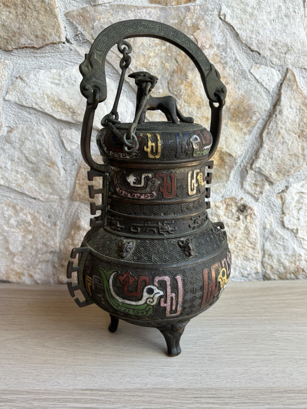 Vaso Contenitore Orientale Cinese In Bronzo