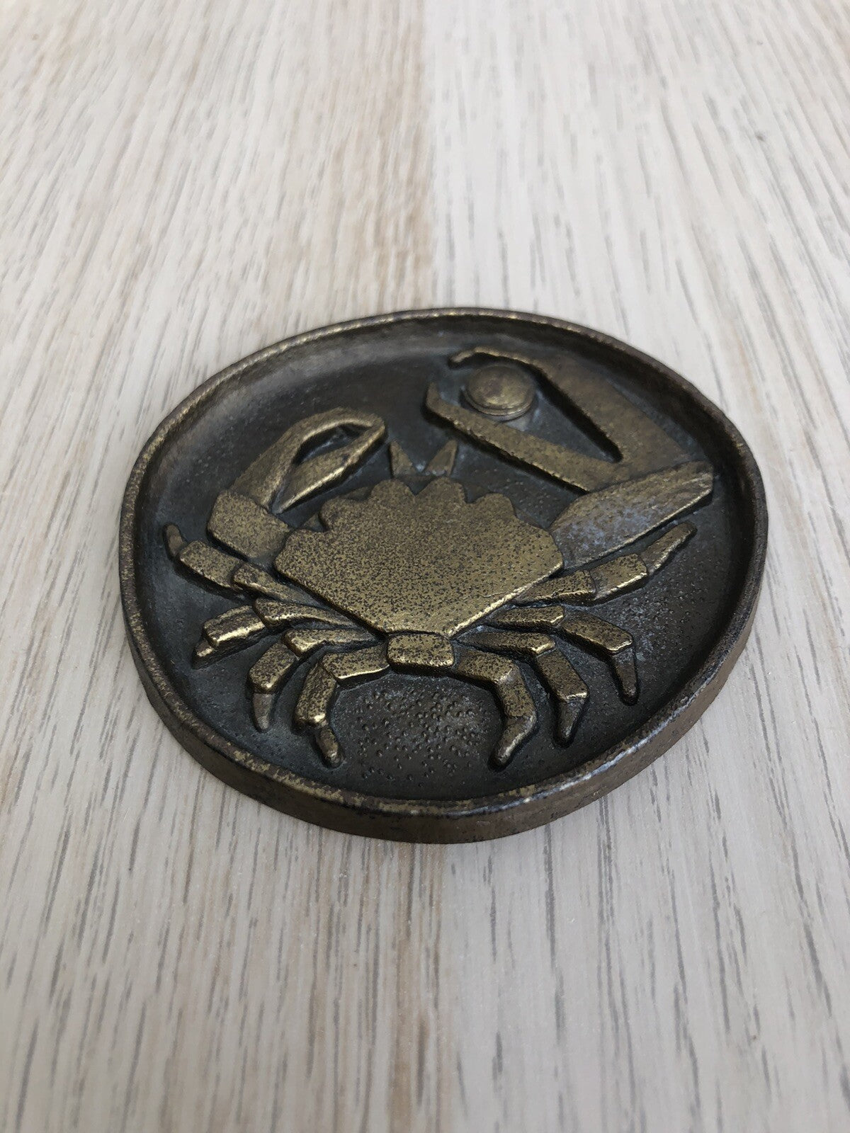 Fermacarte Soprammobile Granchio In Ottone