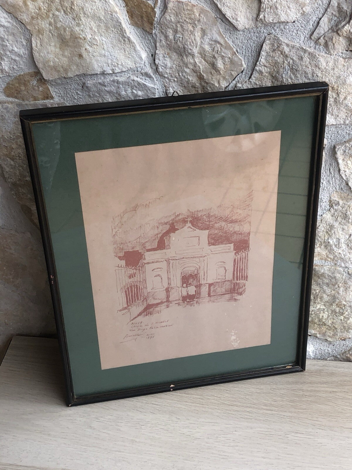 Quadro -Chiesa Di S.Michele- disegno a tecnica mista su carta