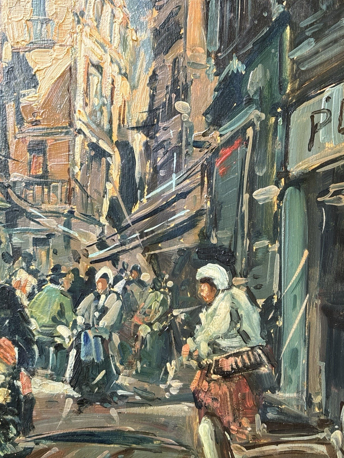Quadro -Mercato Napoli- Vincenzo Aprile dipinto a olio