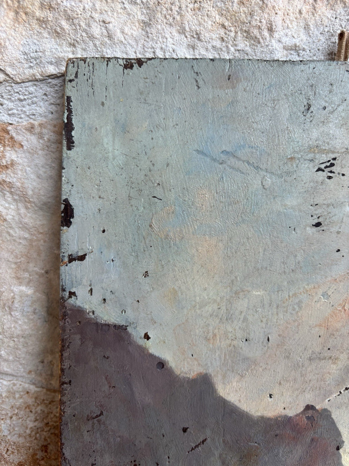 Quadro antico -Paesaggio Alpino- dipinto a olio su tavola
