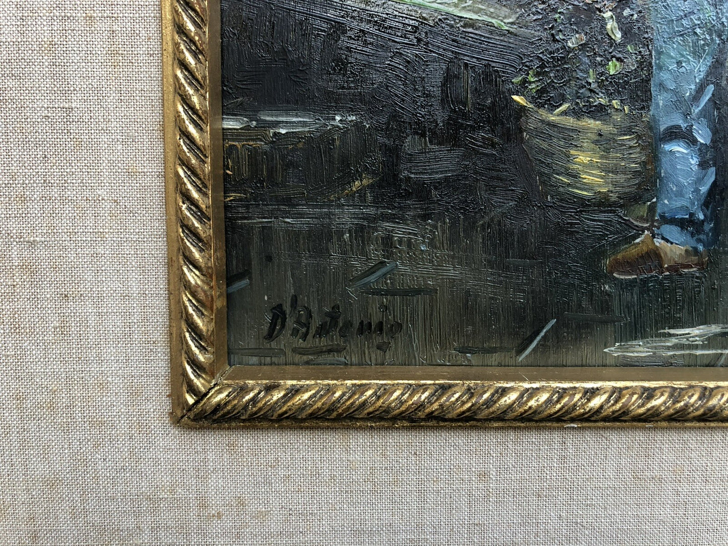 Quadro vintage -Mercato- dipinto a olio