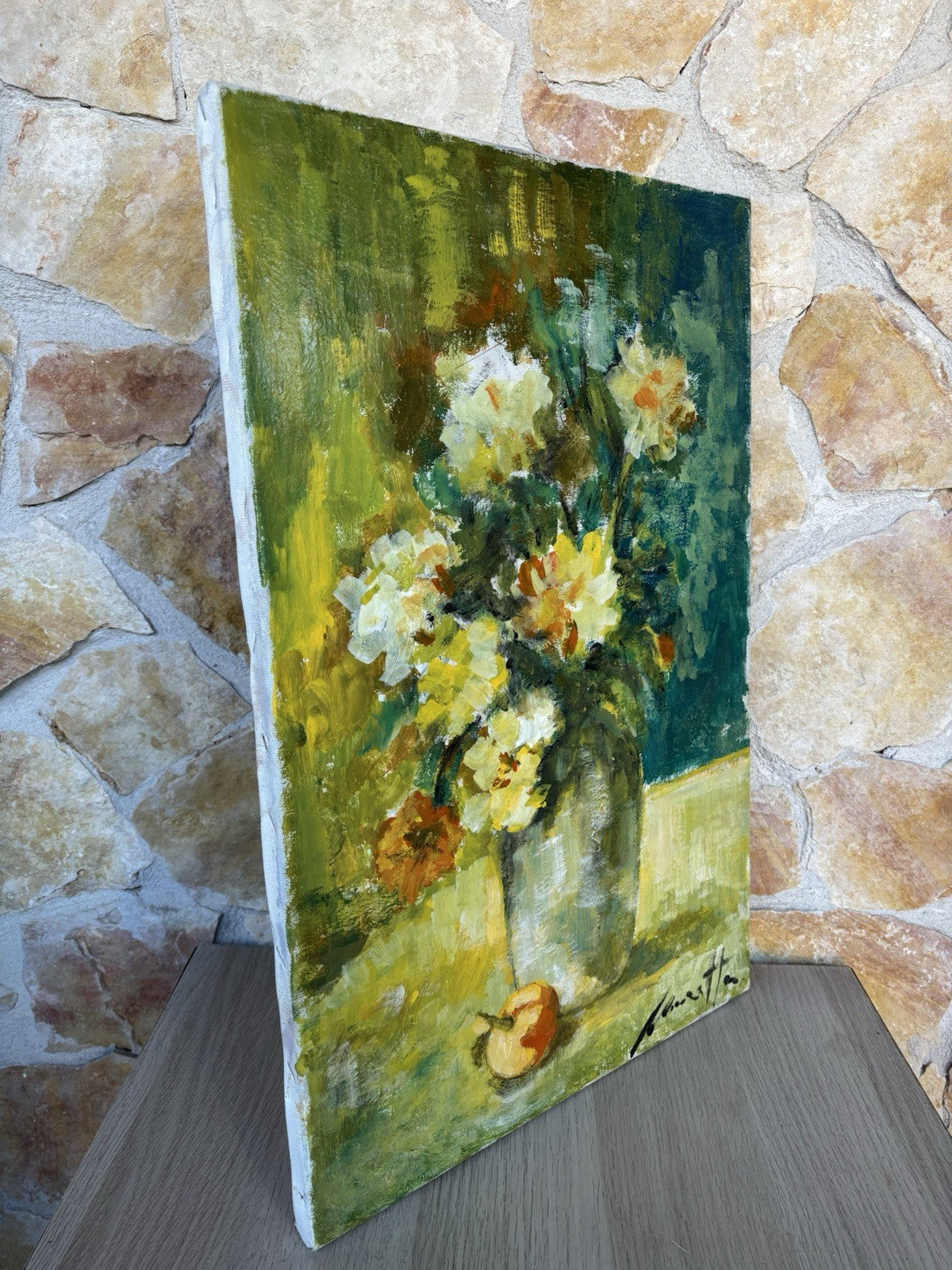 Quadro -Vaso Con Fiori- dipinto a olio su tela