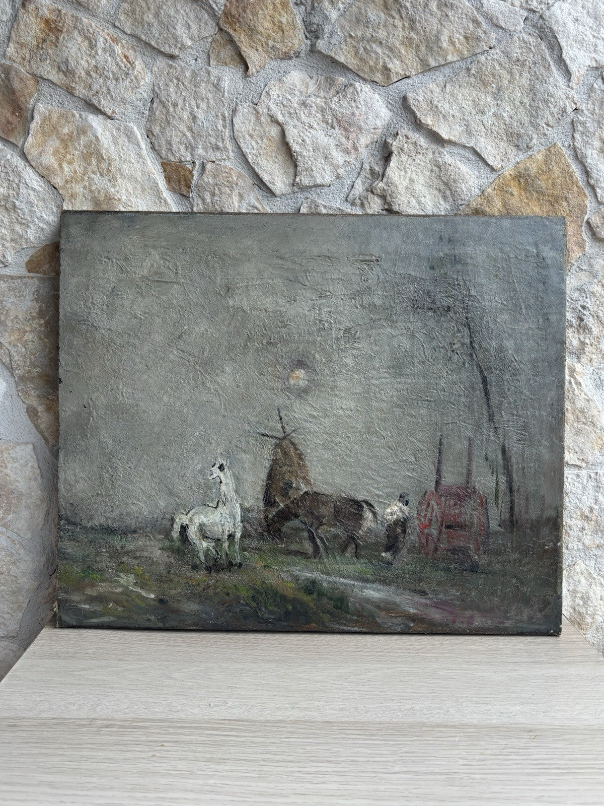 Quadro -Cavallino Bianco- Guido Casciaro dipinto a olio su tela