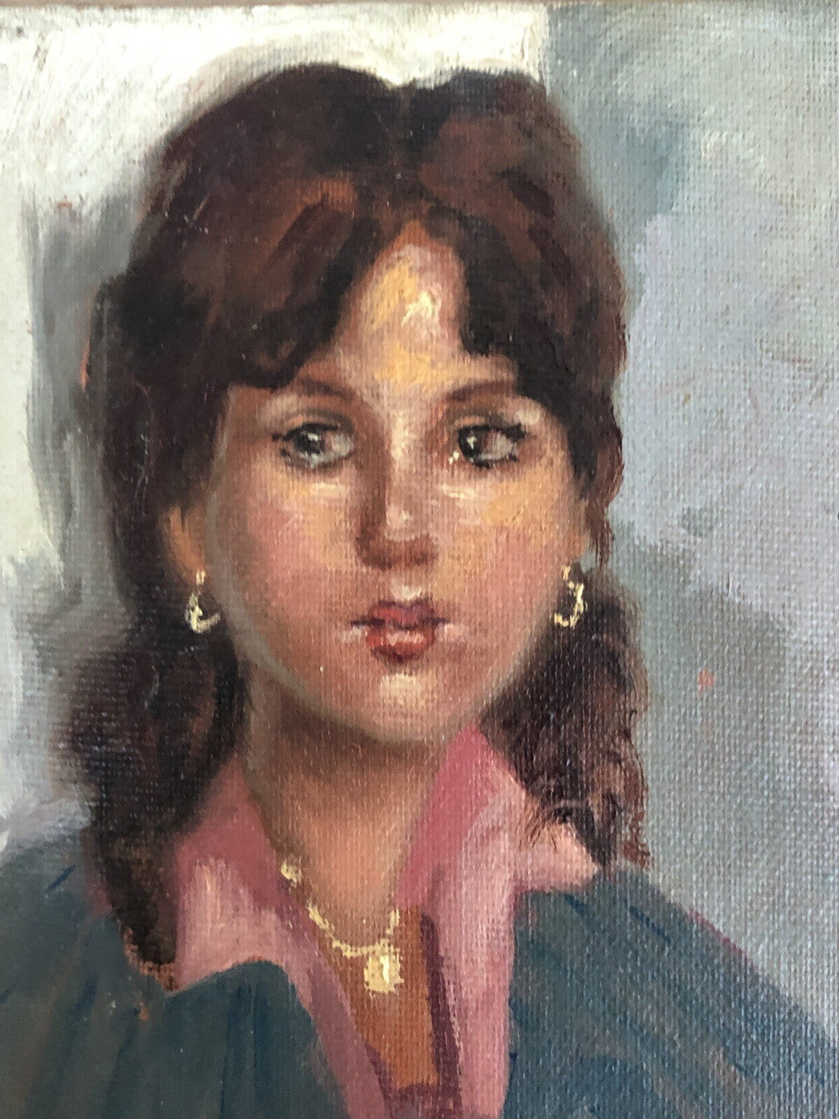 Quadro vintage -Figura Donna- dipinto a olio su cartoncino telato