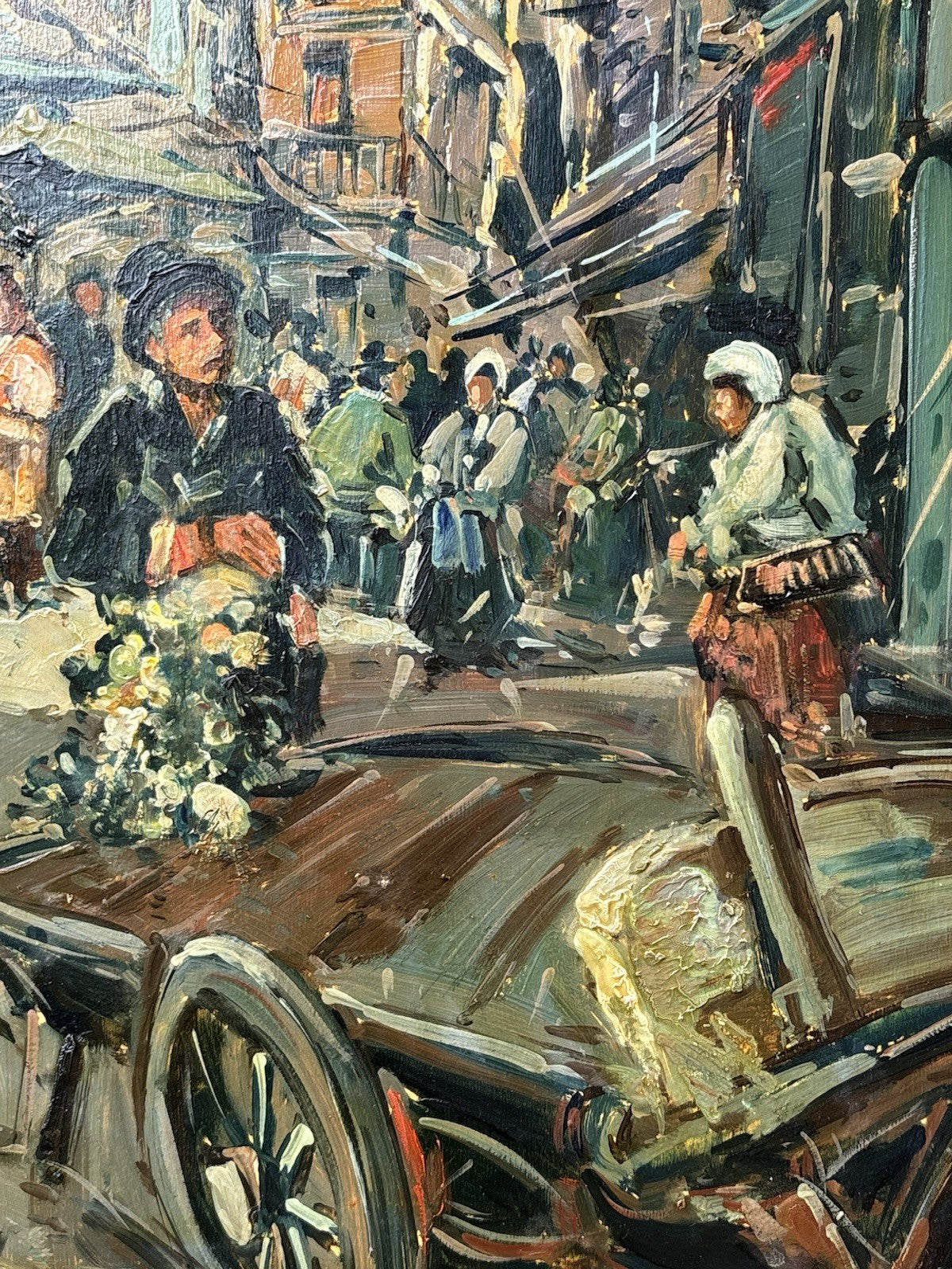 Quadro -Mercato Napoli- Vincenzo Aprile dipinto a olio