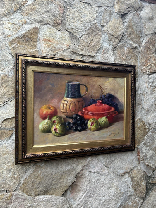 Quadro -Natura Morta- Giuseppe Gargiulo dipinto a olio su tavoletta