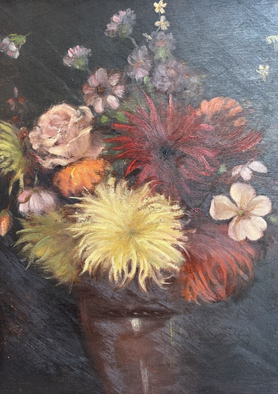 Quadro -Vaso Con Fiori- Augusto Cassandro dipinto a olio su tavoletta