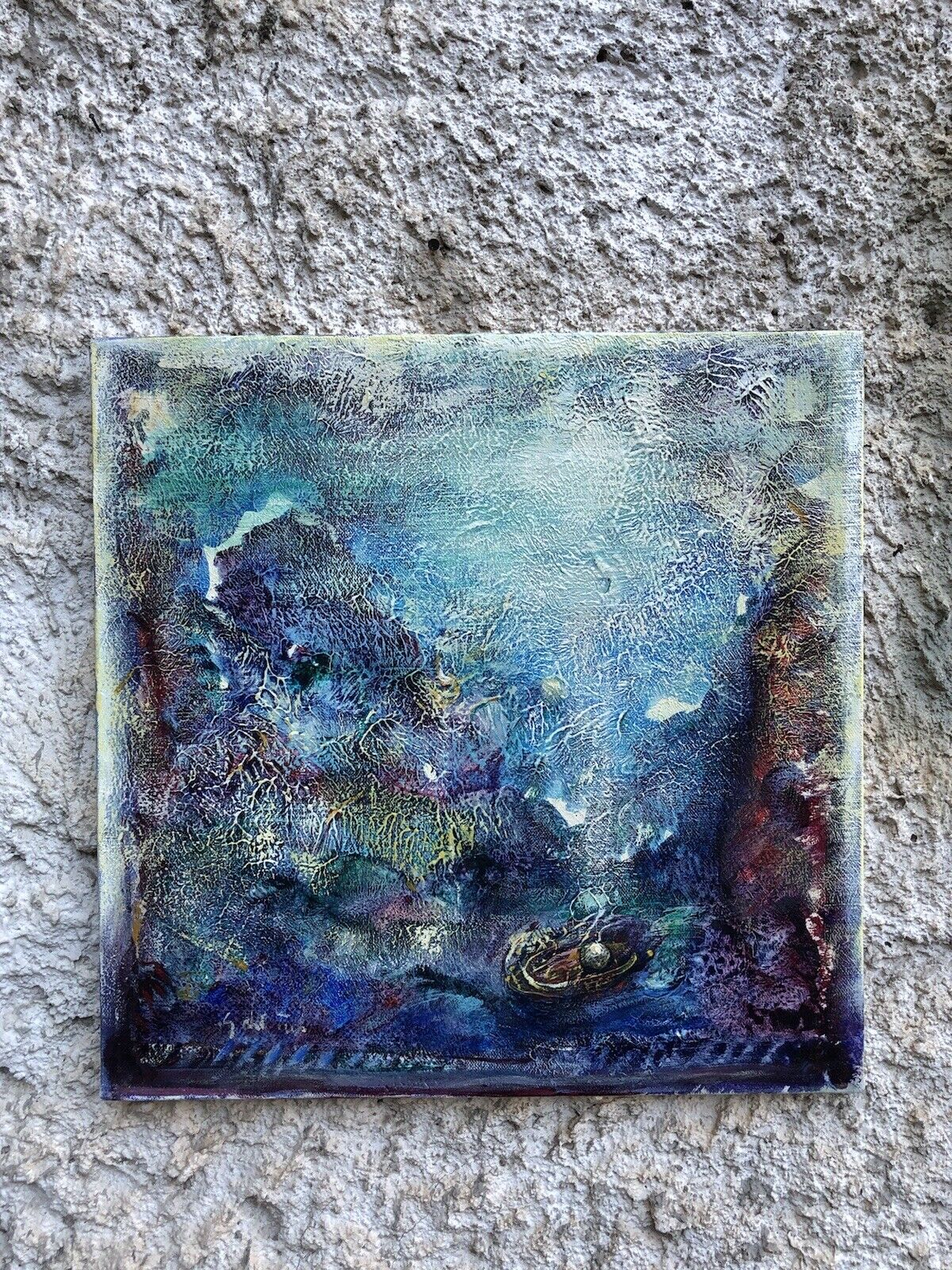 Quadro vintage -Pianeti Imprevedibili- dipinto a olio su tela