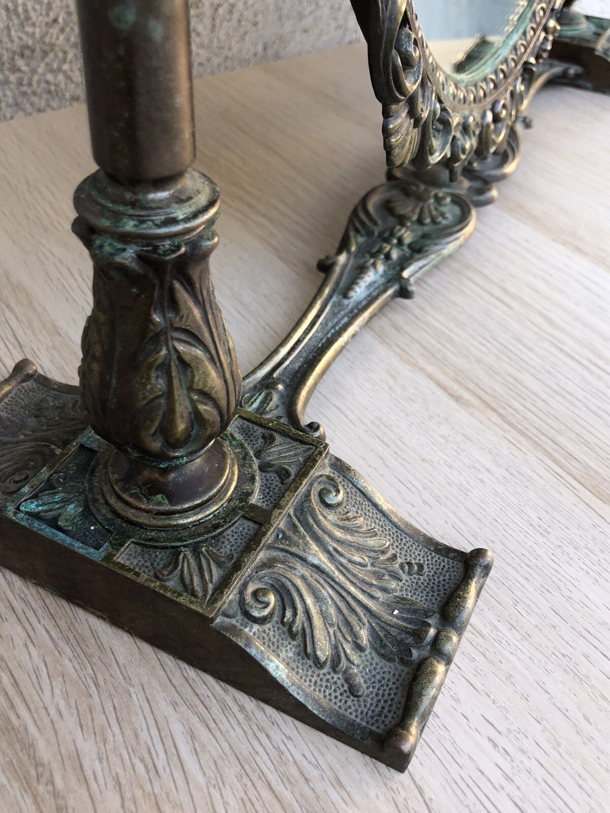 Grande specchio da tavolo- toeletta vintage in ottone