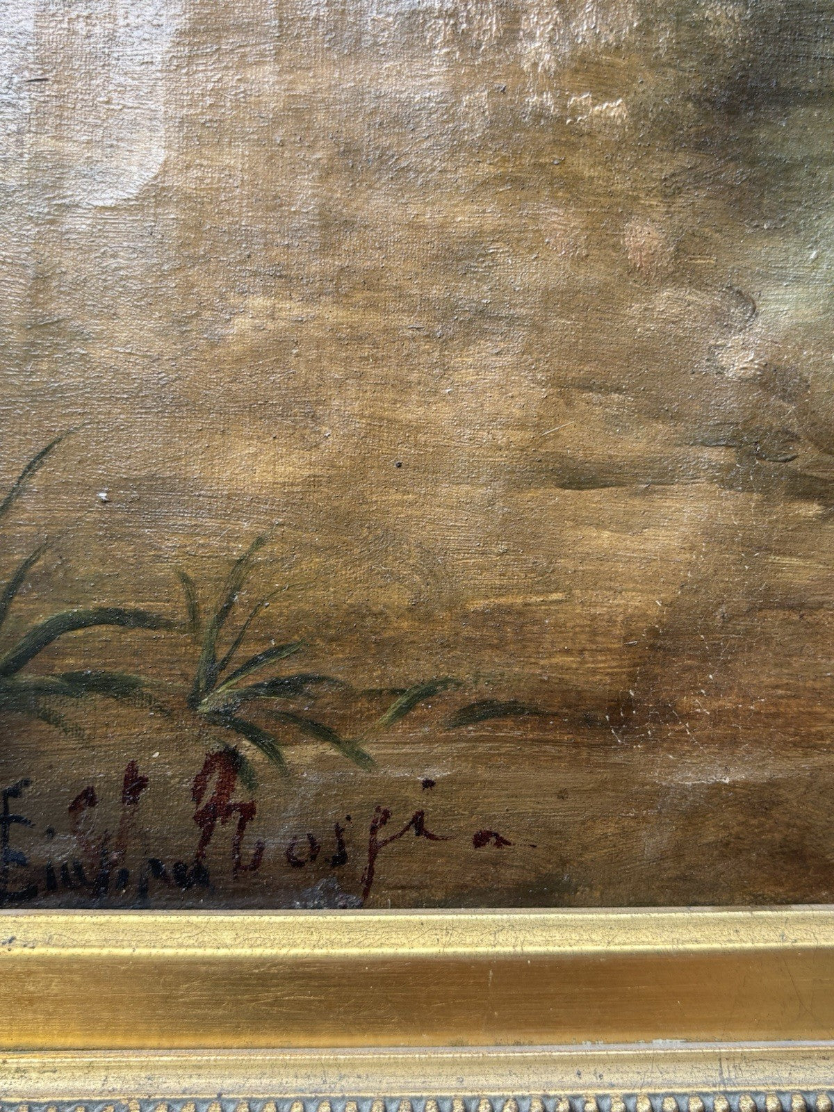 Quadro antico -Paesaggio Bucolico- dipinto a olio su tela