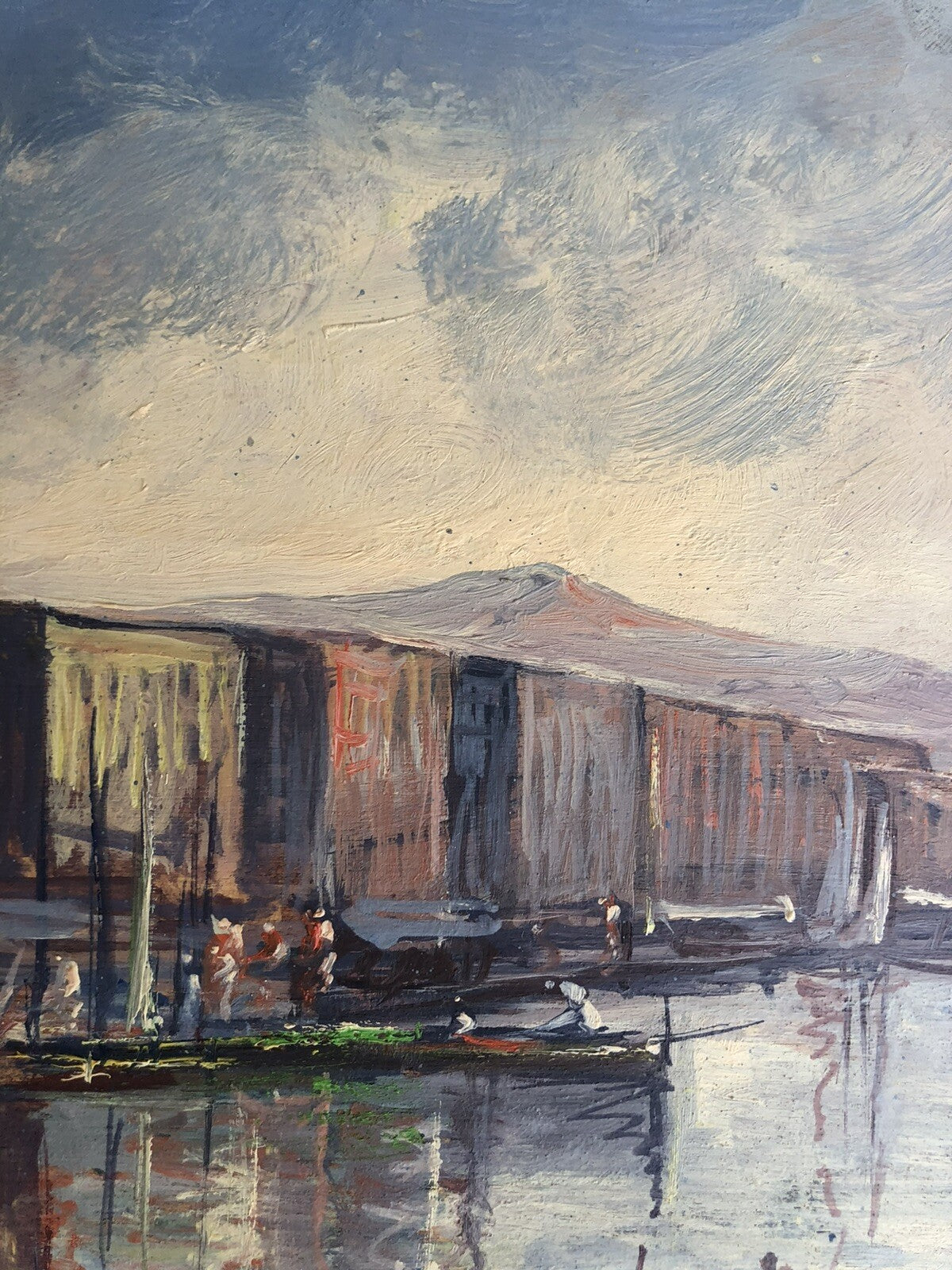 Quadro vintage -Marina- dipinto a olio su tavoletta