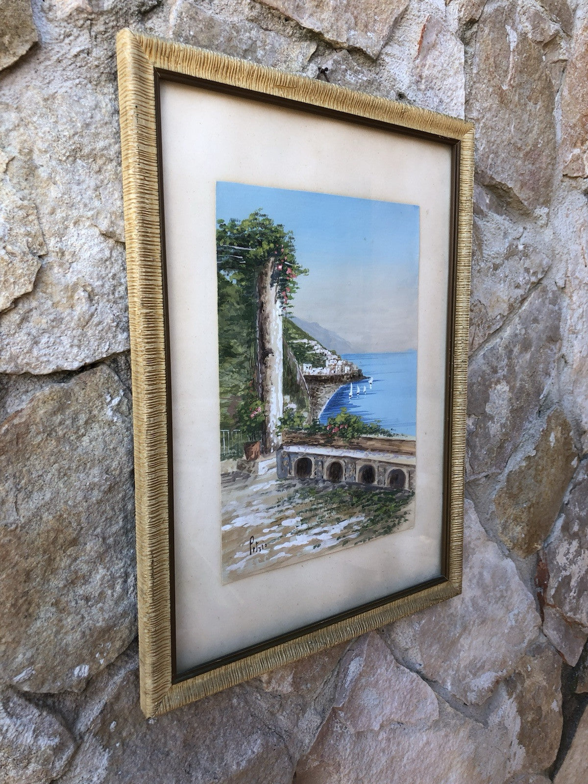 Quadro -Veduta Panoramica- dipinto ad acquerello su carta