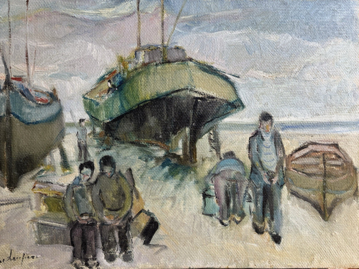 Quadro -Barche A Riposo- dipinto a olio su tela