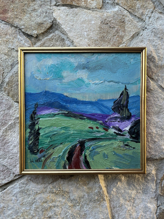 Quadro -Paesaggio- Wilken’s Hans Desiderio dipinto a olio su tavola