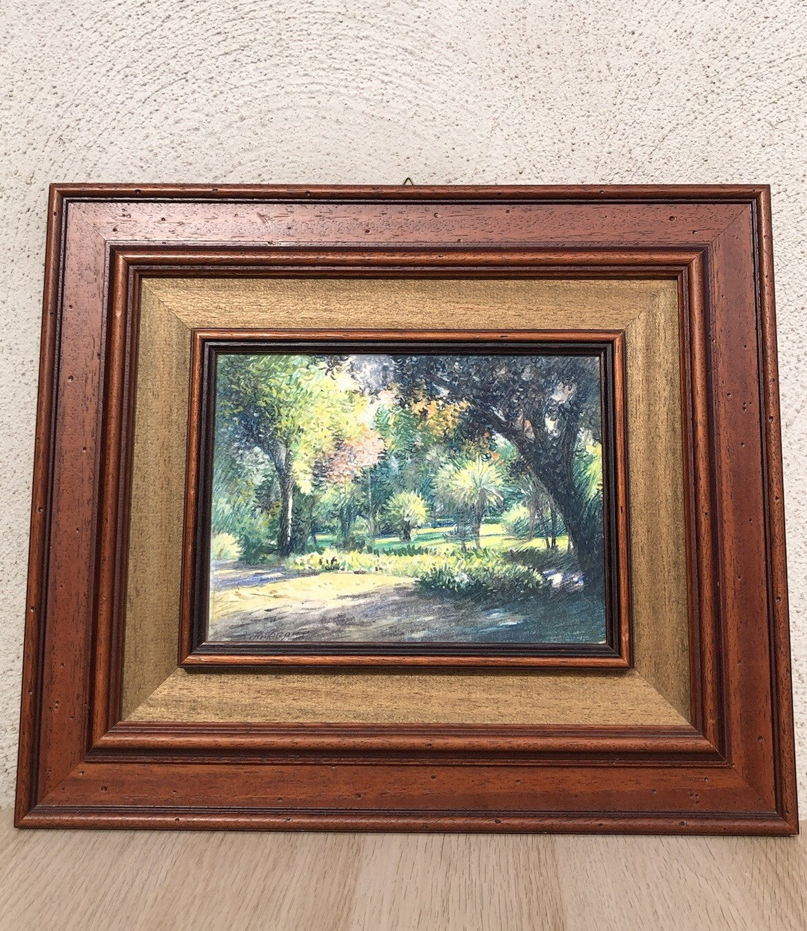 Quadro vintage -Boschetto- tecnica mista su carta