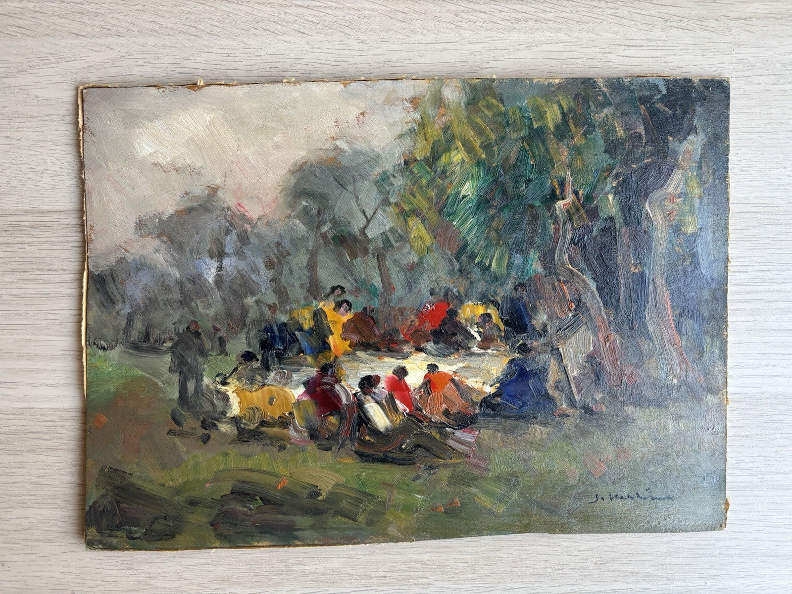Quadro -Gruppo Di Persone- Francesco Di Marino Dipinto a olio