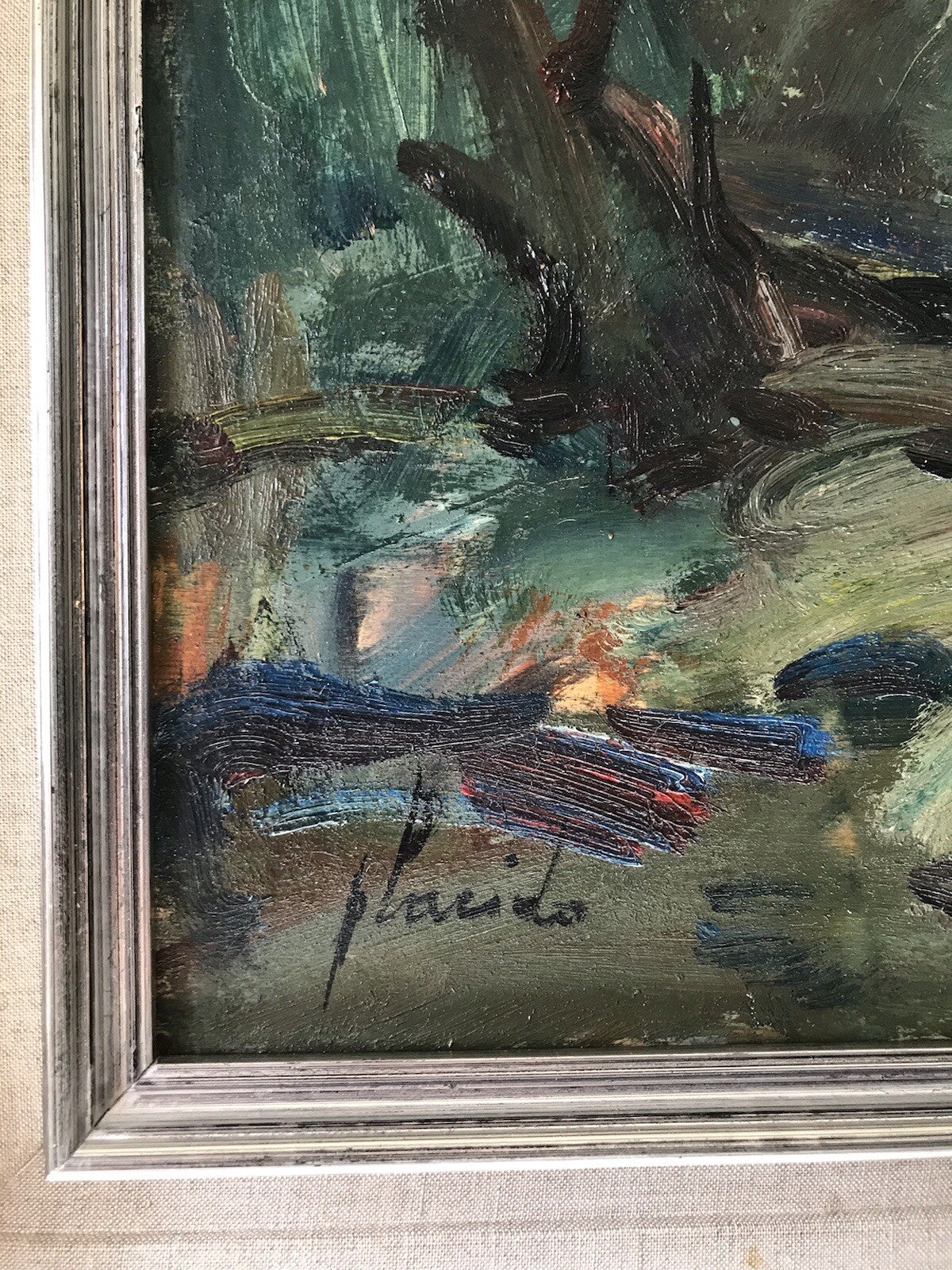 QUADRO ERRICO PLACIDO - PAESAGGIO-DIPINTO A OLIO SU TAVOLA