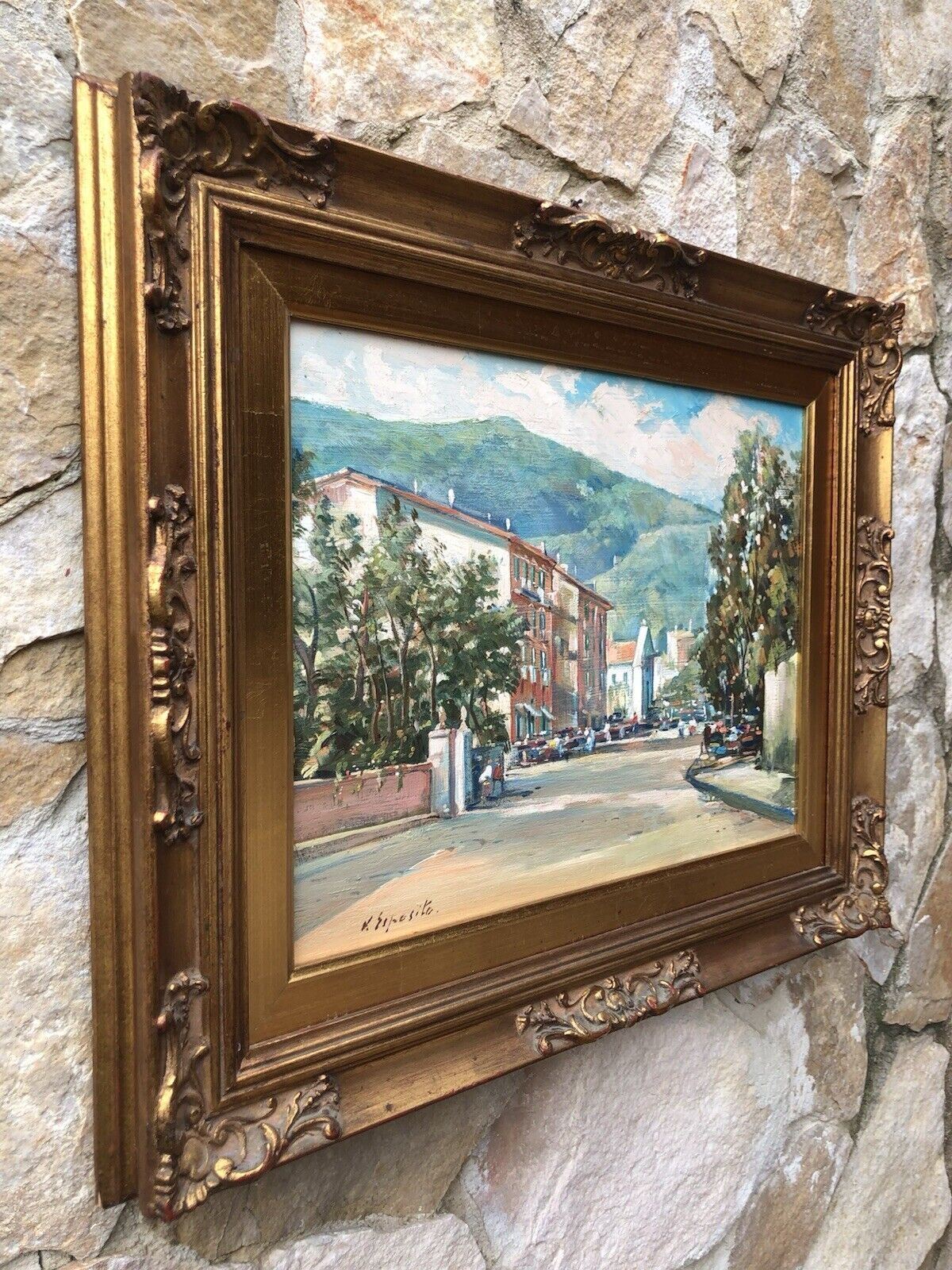 Quadro -Paesaggio Con Strada- dipinto a olio
