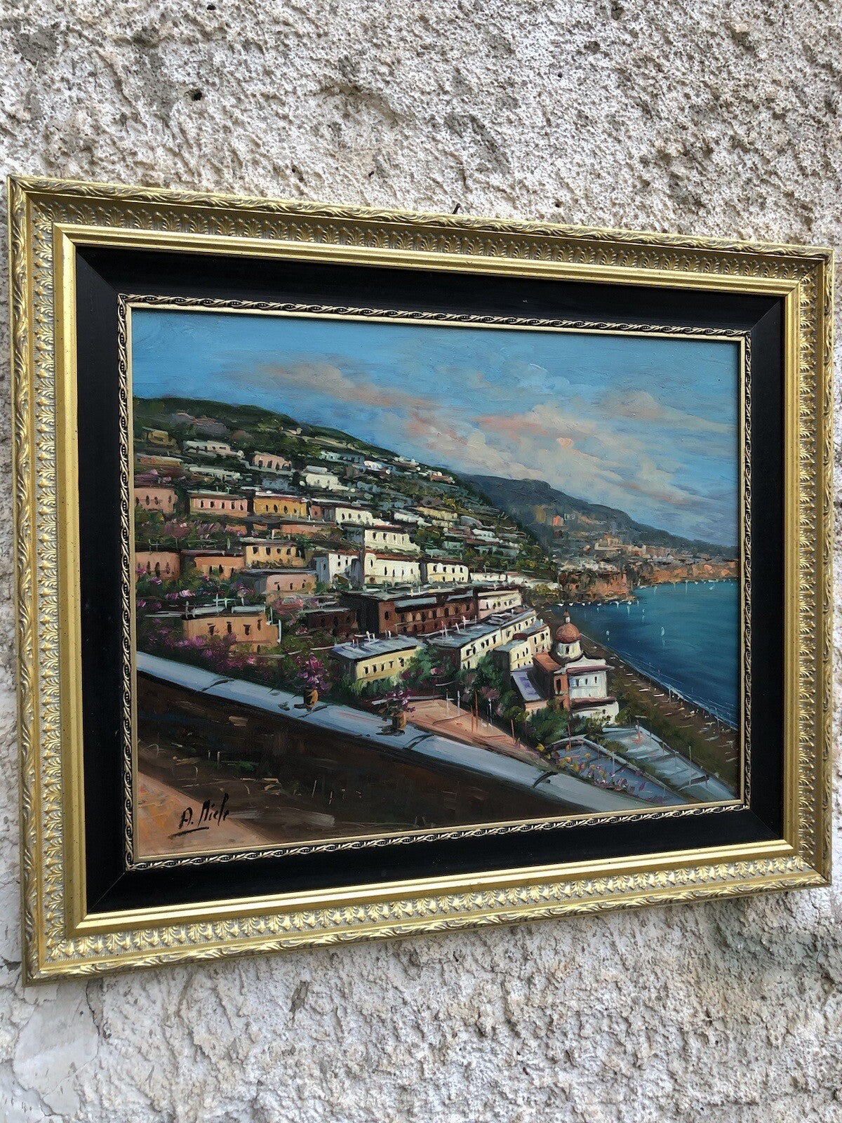 Quadro vintage -Costiera- dipinto a olio