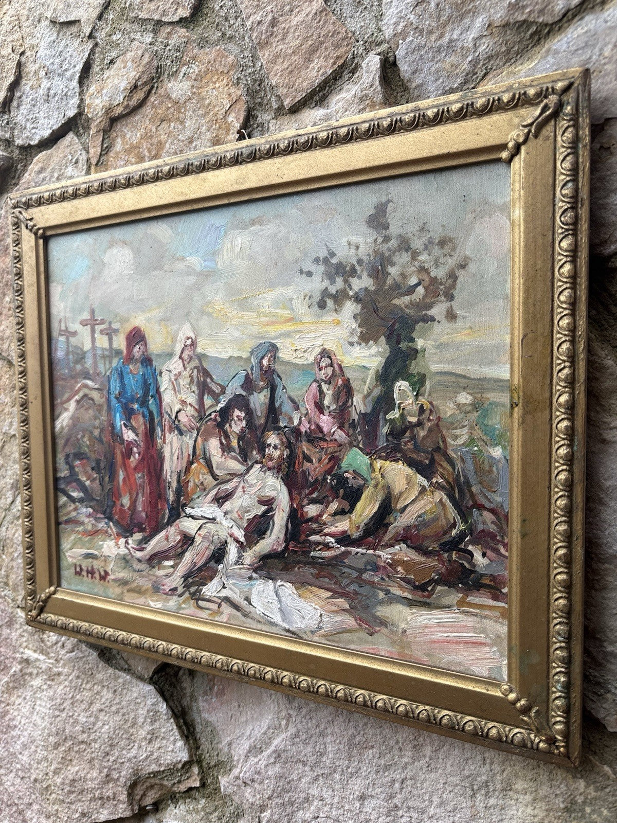 Quadro -Scena Religiosa- Wilken’s Hans Desiderio- dipinto a olio su tavoletta