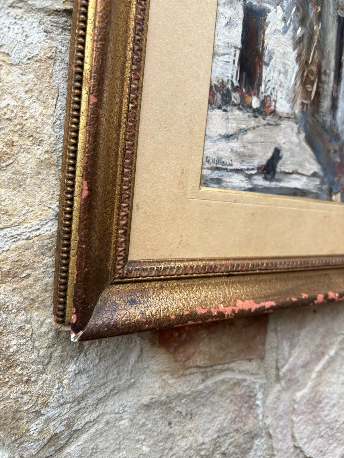 Quadro -Interno Di Cortile- Gennaro Villani dipinto a olio