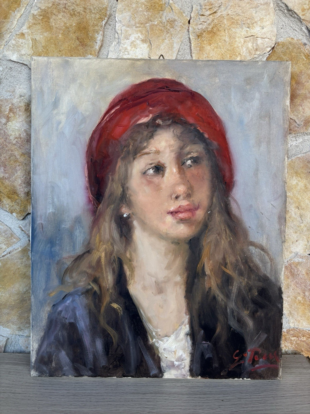 Quadro -Figura Di Donna- Giovanni Pane- dipinto a olio su tela