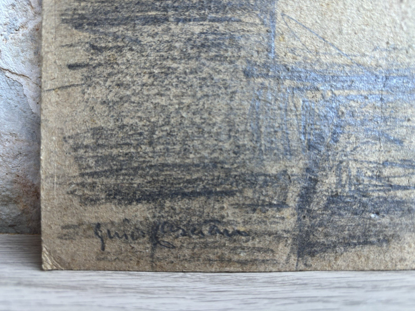 Quadro -Figura Di Uomo- Guido Casciaro disegno a matita su cartoncino