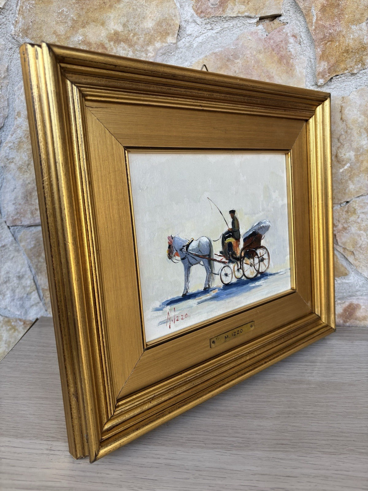 Quadro -La Carrozzella- Maria Izzo dipinto a olio