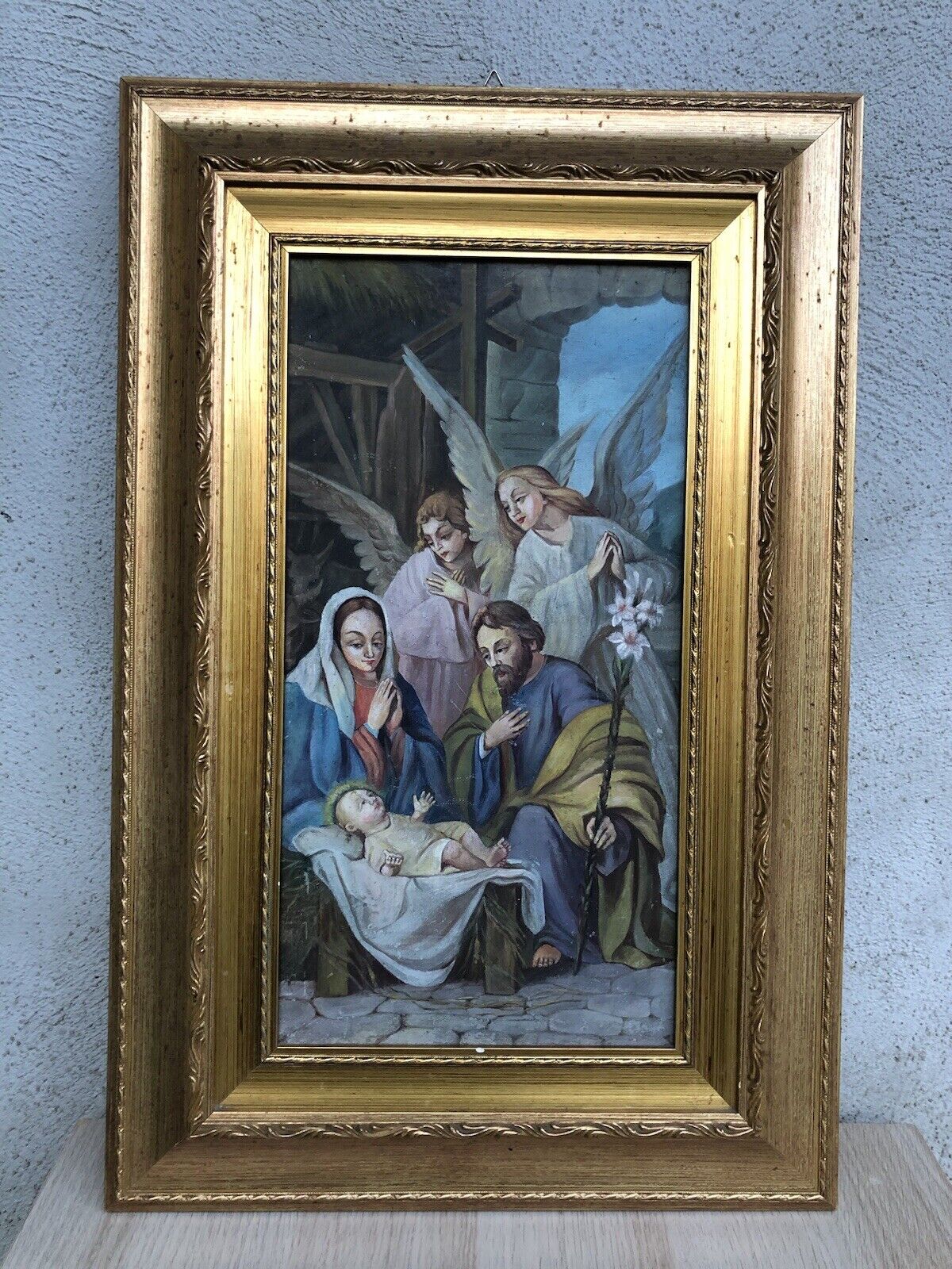 Quadro antico -Natività- dipinto a olio su tela