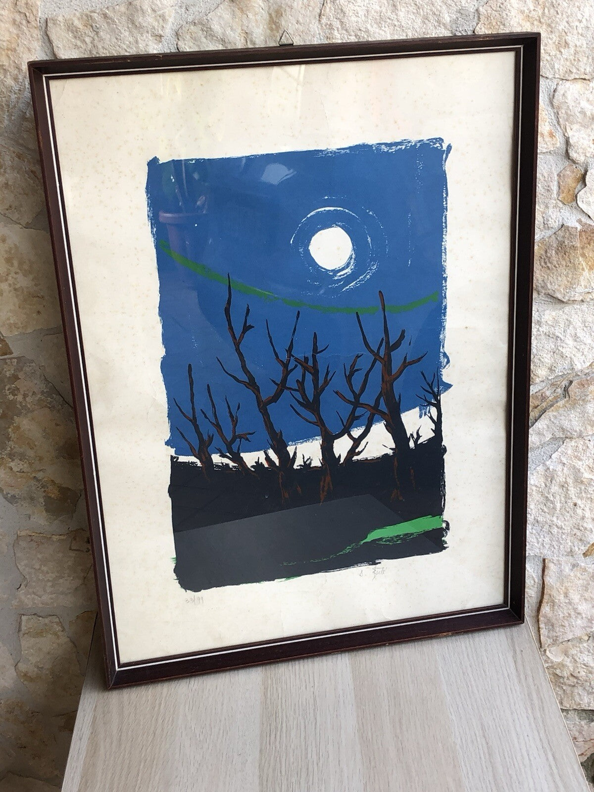 Quadro vintage -Paesaggio- Serigrafia Antonio Bertè