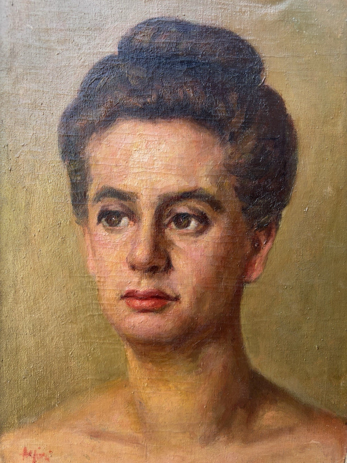 Quadro antico -Figura Di Donna- dipinto a olio su tela