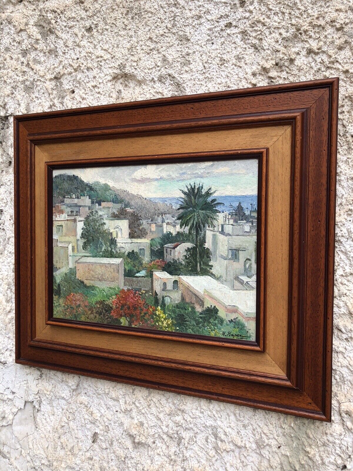 Quadro vintage -Paesaggio- dipinto a olio su masonite