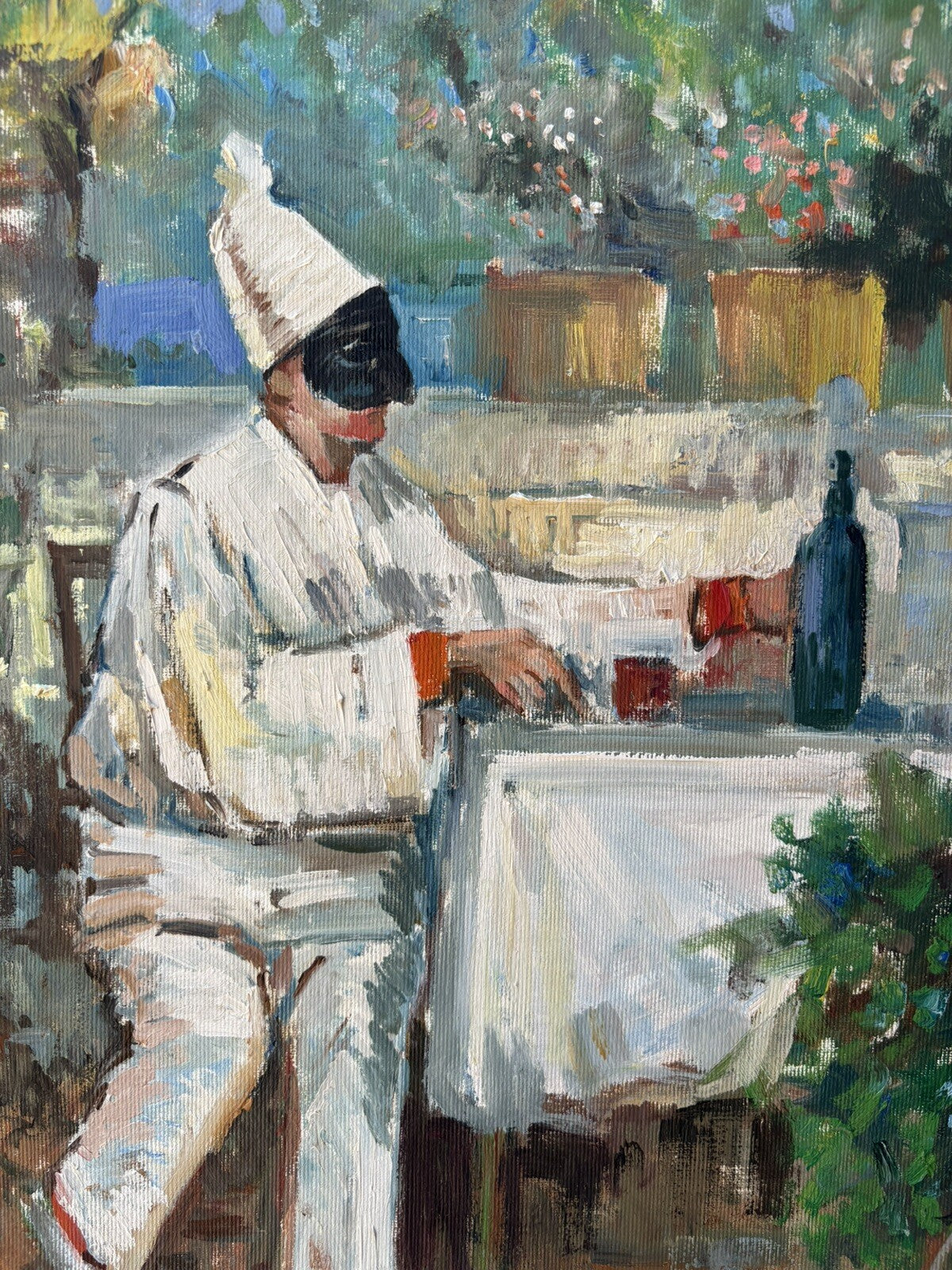 Quadro vintage -Pulcinella- dipinto a olio su tela