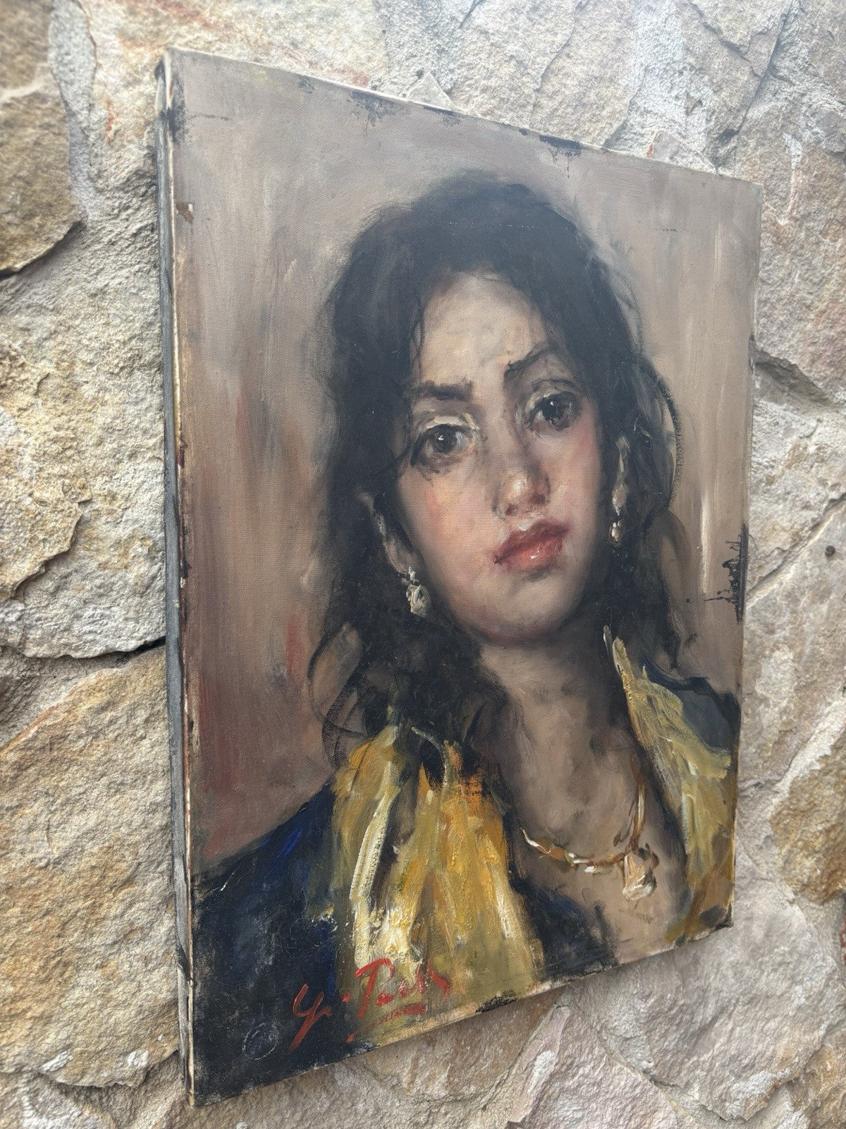 Quadro -Figura Di Donna- Giovanni Pane dipinto a olio su tela