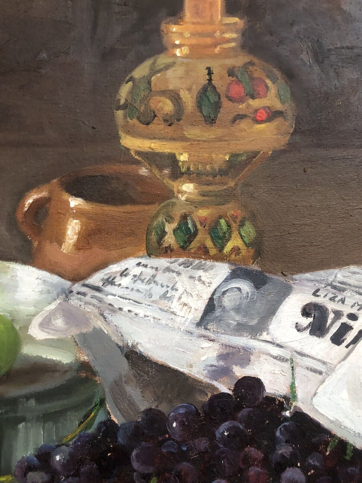 Quadro vintage -Natura Morta- dipinto a olio su tela